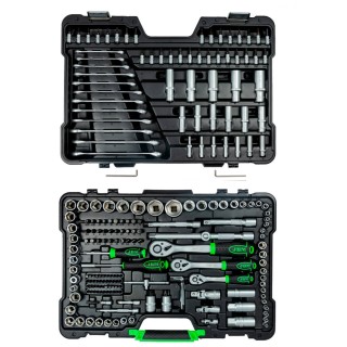 COFFRET À OUTILS DE 216 PIÈCES AVEC DOUILLES HEXAGONALES ZINGUÉ