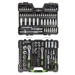 COFFRET À OUTILS DE 179 PIÈCES AVEC DOUILLES HEXAGONALES ZINGUÉ