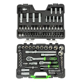 COFFRET À OUTILS DE 94 PIÈCES AVEC DOUILLES HEXAGONALES ZINGUÉ