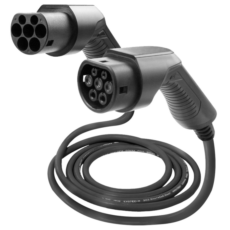 CÂBLE DE CHARGE POUR VOITURE ÉLECTRIQUE, 3.6KW,16 A, DU TYPE 2 AU TYPE 2 (SINGLE-PHASE)