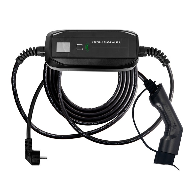 CHARGEUR PORTABLE 3.68KW, 16A , AVEC CÂBLE DE CHARGE TYPE 2 (MONOPHASÉ)