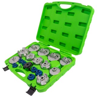 JEU DE CLÉS POUR FILTRES À HUILE EN ALUMINIUM, 19 PIÈCES