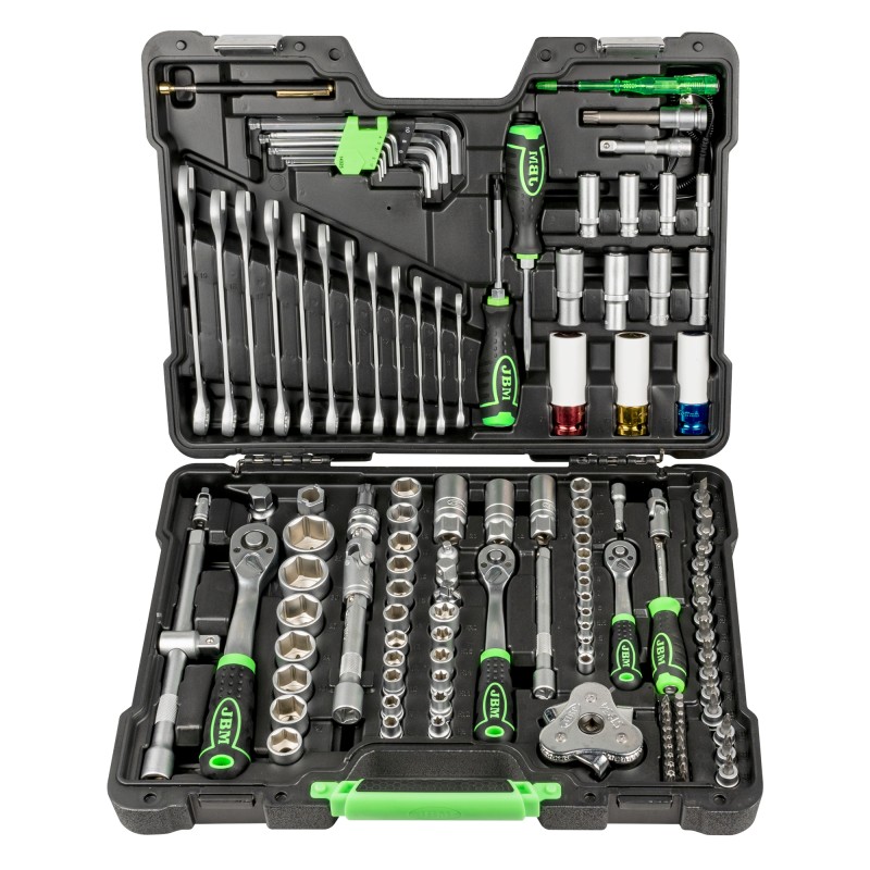 COFFRET À OUTILS 132 PIÈCES 6 PANS ZINGUÉES