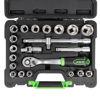 COFFRET D\'OUTILS 22 PIÈCES DOUILLES HEXAGONALES 1/2\" ZINGUÉES