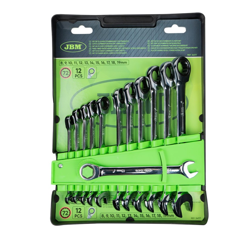 JEU DE 12 CLÉS COMBINÉES AVEC CLIQUET