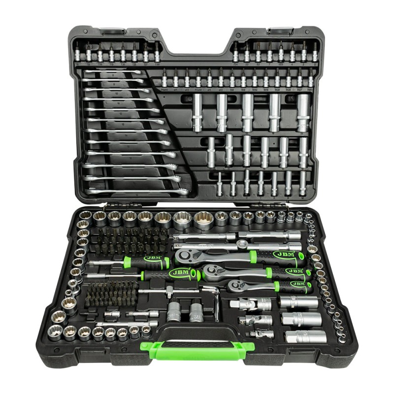 COFFRET À OUTILS 216 PIÈCES 12 PANS - ZINGUÉ