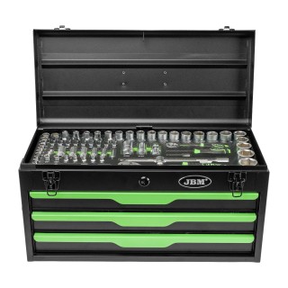 BOÎTE MÉTALLIQUE AVEC OUTILS 143 PIÈCES ZINGUÉES