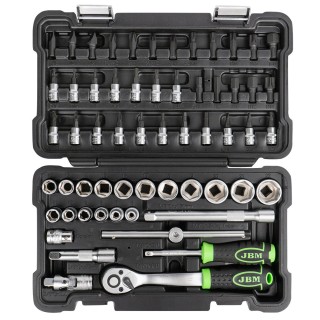 COFFRET DE DOUILLES 3/8\" DE 59 PIÈCES 6 PANS ZINGUÉES