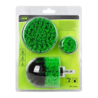 KIT DE 3 BROSSES DE NETOYAGE POUR PERCEUSE