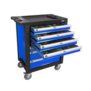 SERVANTE À 7 TIROIRS, BLEU, AVEC JEU DOUTILS POUR RÉGLER LA SYNCHRONISATION