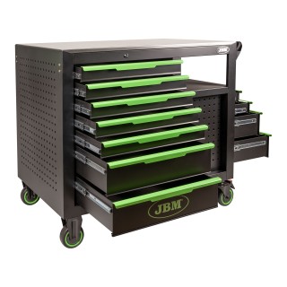 CHARIOT À OUTILS À 7 TIROIRS FRONTAUX ET 4 TIROIRS LATÉRAUX