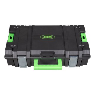 BOÎTE À OUTILS EMPILABLE AVEC 2 ORGANISATEURS DE PIÈCES LATÉRAUX (11 COMPARTIMENTS)