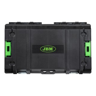 BOÎTE À OUTILS EMPILABLE AVEC 2 ORGANISATEURS DE PIÈCES LATÉRAUX (11 COMPARTIMENTS)