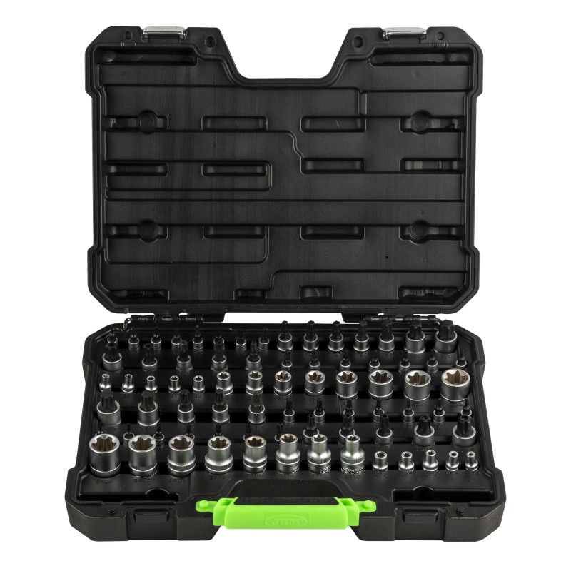 COFFRET DE DOUILLES ET EMBOUTS TORX / TORX PLUS DE 77 PIÈCES