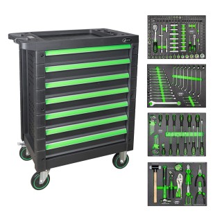 SERVANTE D\'OUTILS 7 TIROIRS ÉGAUX - VERD