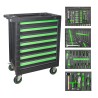 SERVANTE D\'OUTILS 7 TIROIRS ÉGAUX - VERD
