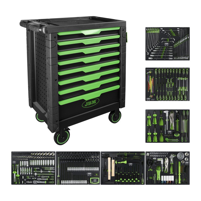 CHARIOT À OUTILS DE 8 TIROIRS MONTÉ AVEC 289 PIÈCES