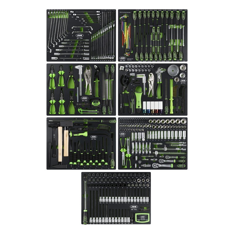 JEU DE 7 MODULES EVA CARBONE POUR CHARIOTS À OUTILS