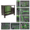 CHARIOT À OUTILS AVEC 7 TIROIRS FRONTAUX ET 4 TIROIRS LATÉRAUX (ASSEMBLÉ)