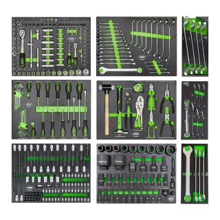 CHARIOT À OUTILS À 7 TIROIRS FRONTAUX ET 4 TIROIRS LATÉRAUX - AVEC MODULES D\'OUTILS