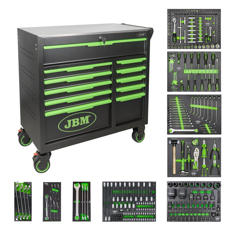 CHARIOT À OUTILS À 11 TIROIRS - AVEC MODULES D\'OUTILS
