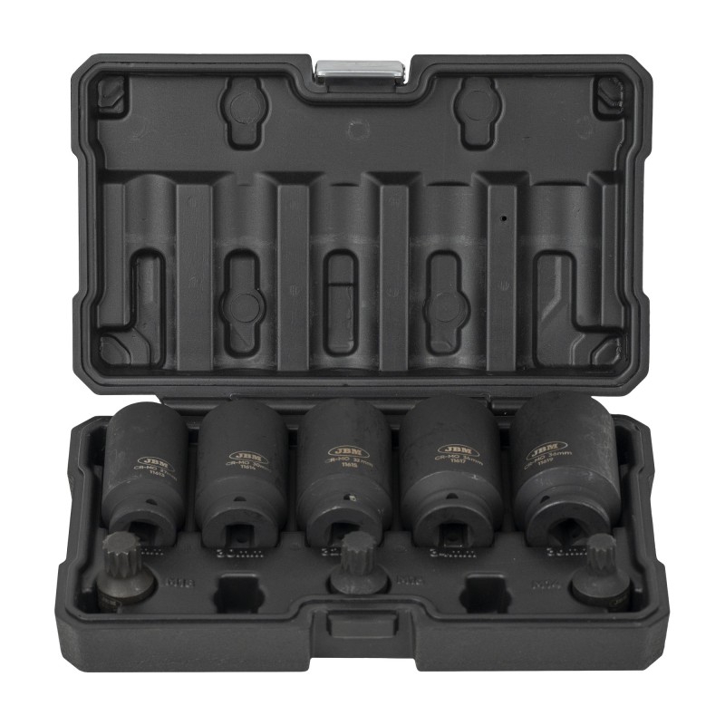 JEU DE 5 DOUILLES HEXAGONALES ET POINTES XZN DE 1/2\" À CHOC