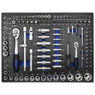 JEU DE 4 MODULES EVA CARBONE POUR OUTILS - BLEU