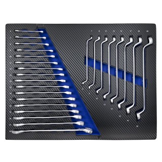 JEU DE 4 MODULES EVA CARBONE POUR OUTILS - BLEU