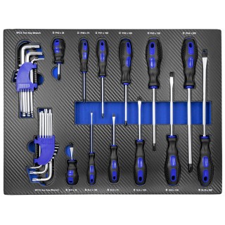 JEU DE 4 MODULES EVA CARBONE POUR OUTILS - BLEU