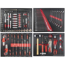 JEU DE 4 MODULES EVA CARBONE POUR OUTILS- ROUGE