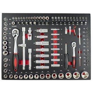 JEU DE 4 MODULES EVA CARBONE POUR OUTILS- ROUGE