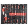 JEU DE 4 MODULES EVA CARBONE POUR OUTILS- ROUGE