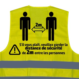 GILET DE HAUTE VISIBILITÉ SÉRIGRAPHIÉ - 2 MÈTRES