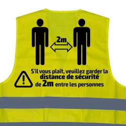 GILET DE HAUTE VISIBILITÉ SÉRIGRAPHIÉ - 2 MÈTRES