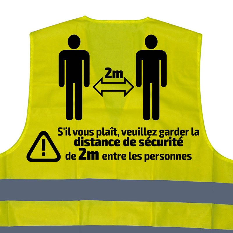 GILET DE HAUTE VISIBILITÉ SÉRIGRAPHIÉ - 2 MÈTRES