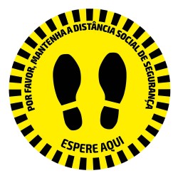 ADHÉSIF DE SIGNALISATION ROND POUR SOLS - DISTANCE DE SÉCURITÉ