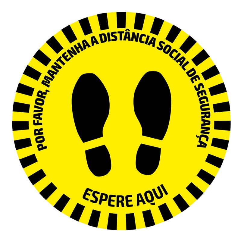 ADHÉSIF DE SIGNALISATION ROND POUR SOLS - DISTANCE DE SÉCURITÉ