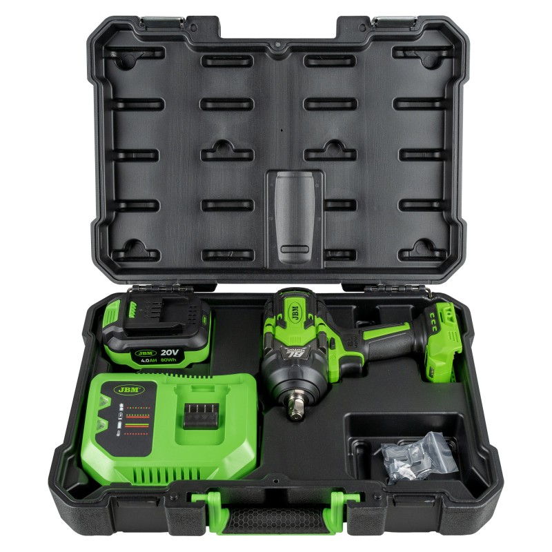 CLÉ À CHOCS SANS BALAI 1/2\" 1000NM AVEC BATTERIE ET MALLETTE