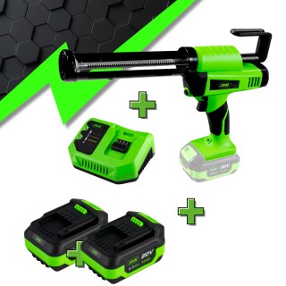 ÉLECTRO PROMO: PISTOLET DE GARNISSAGE DE JOINTS + 2XBATTERIE LITHIUM-ION ET CHARGEUR 20V