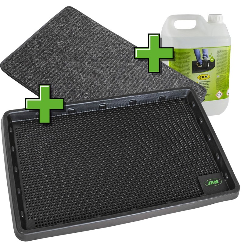PROMO TAPIS AVEC RÉSERVOIR POUR DÉSINFECTANT + TAPIS DE SÉCHAGE + LIQUIDE