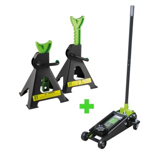 PROMO: CRIC ROULEUR 3,5T  + JEU DE CHANDELLES À CREMAILLÈRE 3T