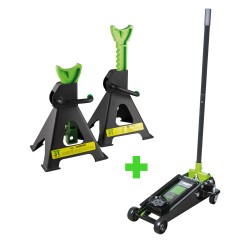 PROMO: CRIC ROULEUR 3,5T  + JEU DE CHANDELLES À CREMAILLÈRE 3T