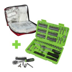 SERIE 368: TROUSSE DE SECOURS 54042 + KIT DE DE DOUILLES ET D\'EMBOUTS 53953