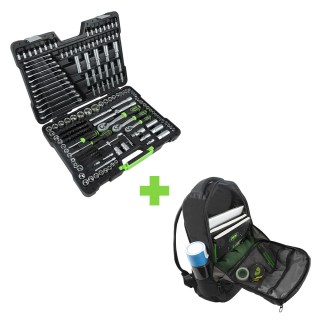 PROMO 54034 COFFRET DE DOUILLES 216 PIÈCES 6 PANS + SAC À DOS JBM 54043