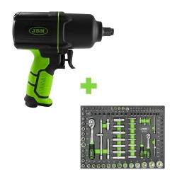 PROMO CLÉ À CHOC 1/2\" 1650NM  53726+ MODULE DE DOUILLES 108 PIÈCES 6 PANS 14296