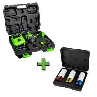 CLÉ À CHOC 1/2 A  BATTERIE AVEC MALLETTE + 51336