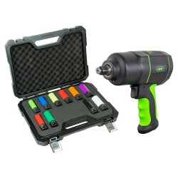 53988 SET DE 10 DOUILLES D\'IMPACT+ 53608 CLÉ À CHOC 1/2\" 1200NM