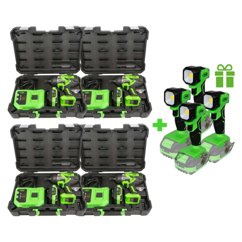 4 X 60044C CLÉ À CHOCS BRUSHLESS 1/2 1300NM + 4 X WORK LIGHT 60035 CADEAU