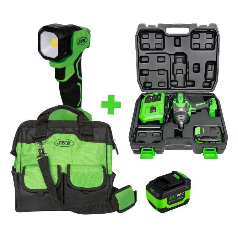 60044C CLÉ À CHOC 1/2 + 60015 BATTERIE 6.0 AH + 60035 LIGHT + 53702