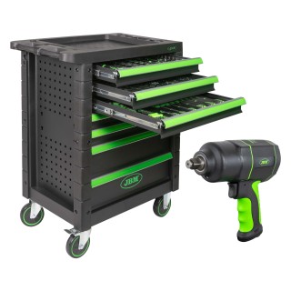 53608 CLÉ À CHOC  1/2\" 1200NM + 53904 SERVANTE D\'OUTILS 7 TIROIRS